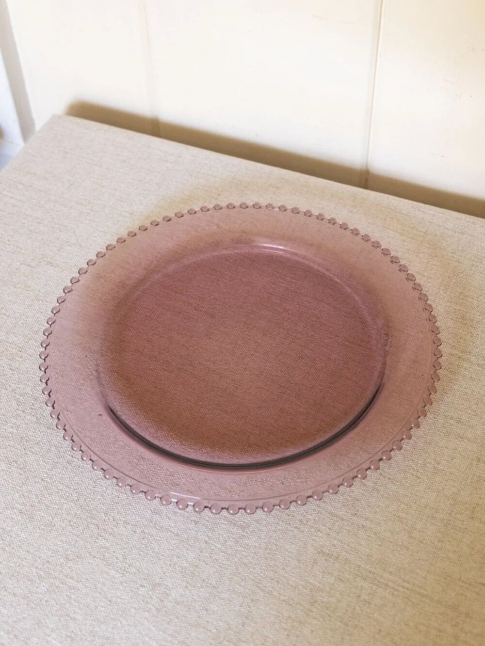 Vintage Purple Glass Candlewick Beaded Large 12" Service Plate